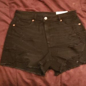 Black jean shorts